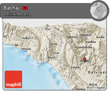 Shaded Relief 3D Map of Bashaj