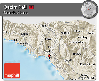 Shaded Relief 3D Map of Qazim Pali