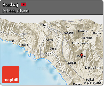 Shaded Relief 3D Map of Bashaj