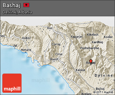 Shaded Relief 3D Map of Bashaj