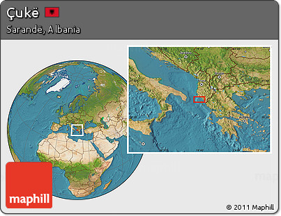 Satellite Location Map of Çukë