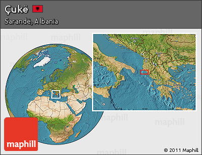 Satellite Location Map of Çukë