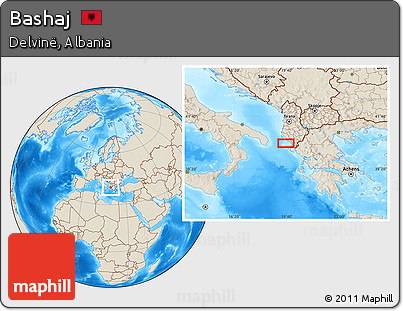 Shaded Relief Location Map of Bashaj