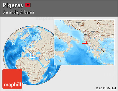 Shaded Relief Location Map of Piqeras