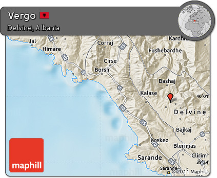 Shaded Relief Map of Vergo
