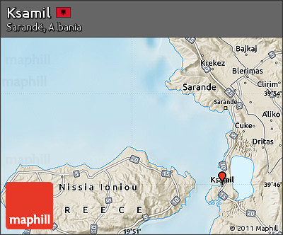Shaded Relief Map of Ksamil