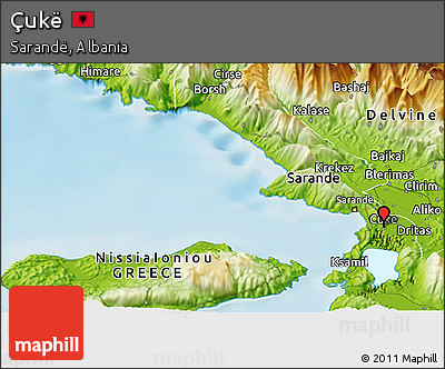 Physical Panoramic Map of Çukë