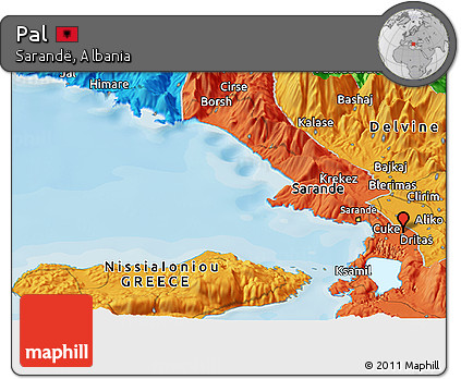 Political Panoramic Map of Pal