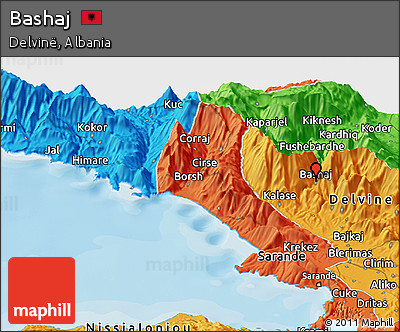 Political Panoramic Map of Bashaj