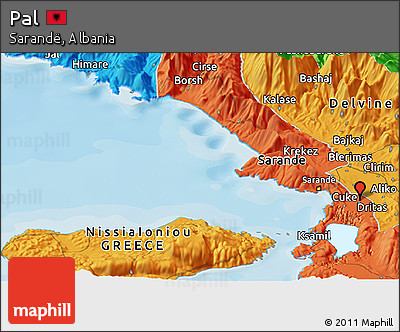 Political Panoramic Map of Pal