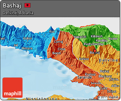 Political Panoramic Map of Bashaj