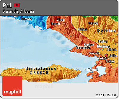 Political Panoramic Map of Pal