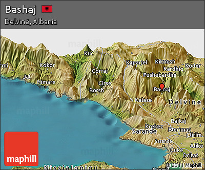 Satellite Panoramic Map of Bashaj