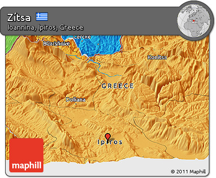 Political Panoramic Map of Zítsa