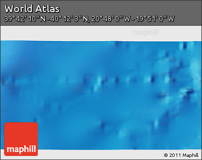 Physical 3D Map of the Area around 39° 57' 6" N, 20° 19' 30" W