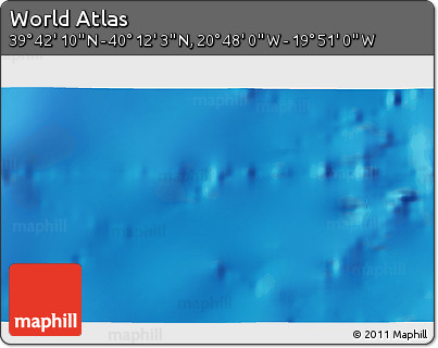 Physical 3D Map of the Area around 39° 57' 6" N, 20° 19' 30" W