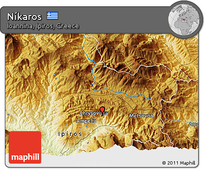 Physical 3D Map of Níkaros