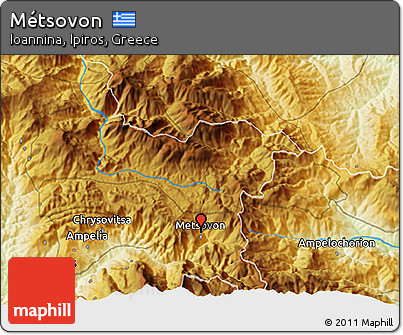 Physical 3D Map of Métsovon