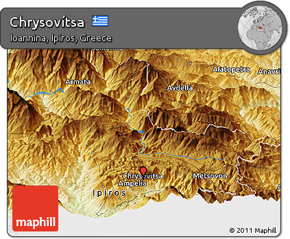 Physical Panoramic Map of Chrysovítsa