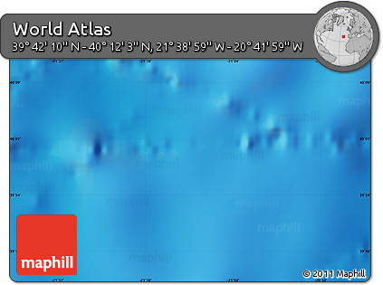 Physical Map of the Area around 39° 57' 6" N, 21° 10' 29" W