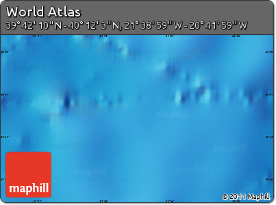 Physical Map of the Area around 39° 57' 6" N, 21° 10' 29" W