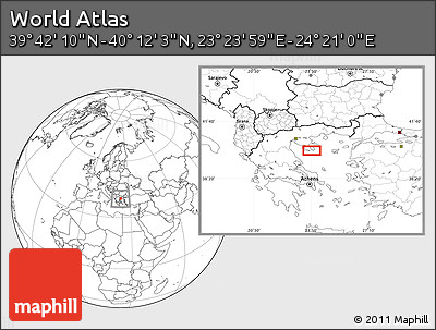 Blank Location Map of the Area around 39° 57' 6" N, 23° 52' 30" E