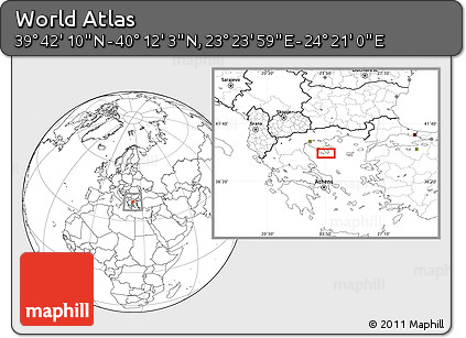 Blank Location Map of the Area around 39° 57' 6" N, 23° 52' 30" E