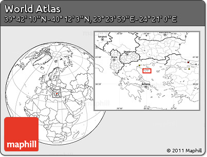 Blank Location Map of the Area around 39° 57' 6" N, 23° 52' 30" E