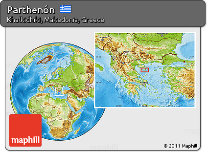 Physical Location Map of Parthenón