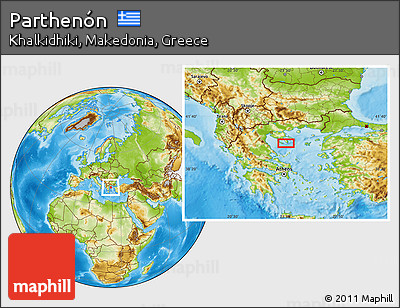Physical Location Map of Parthenón