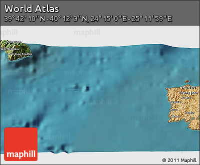 Satellite 3D Map of the Area around 39° 57' 6" N, 24° 43' 30" E