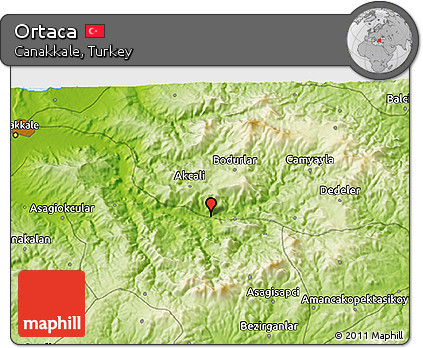 Physical 3D Map of Ortaca