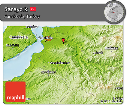 Physical 3D Map of Saraycık