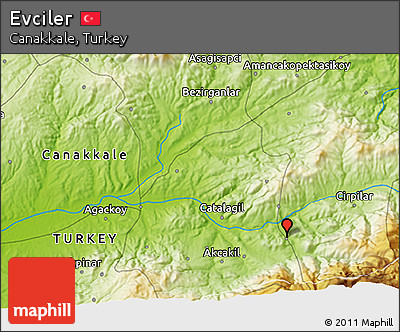 Physical 3D Map of Evciler