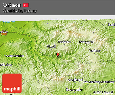 Physical 3D Map of Ortaca