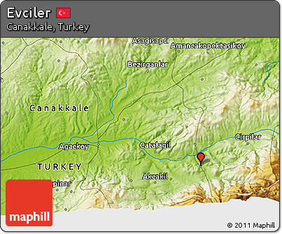 Physical 3D Map of Evciler