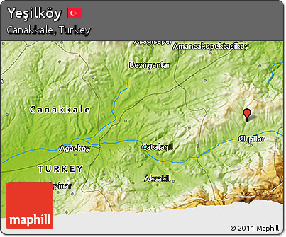 Physical 3D Map of Yeşilköy