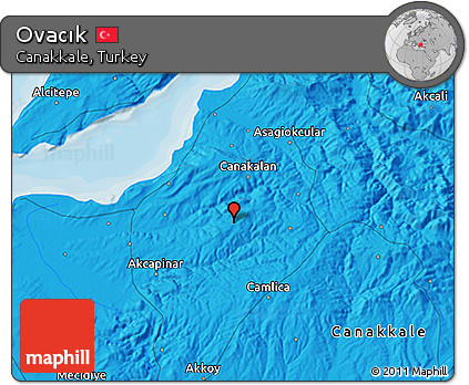 Political 3D Map of Ovacık