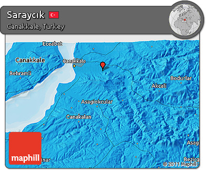 Political 3D Map of Saraycık