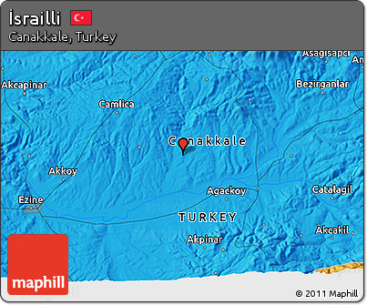 Political 3D Map of İsrailli