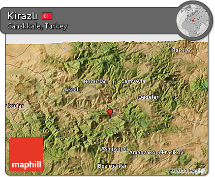 Satellite 3D Map of Kirazlı