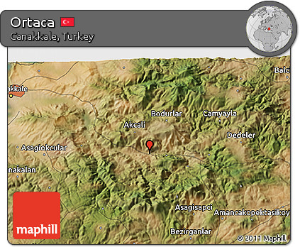 Satellite 3D Map of Ortaca