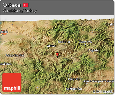 Satellite 3D Map of Ortaca
