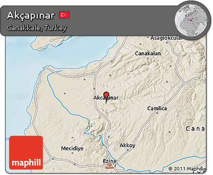 Shaded Relief 3D Map of Akçapınar