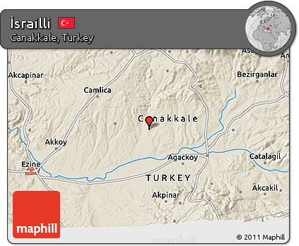 Shaded Relief 3D Map of İsrailli