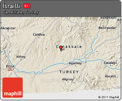Shaded Relief 3D Map of İsrailli