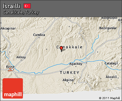 Shaded Relief 3D Map of İsrailli