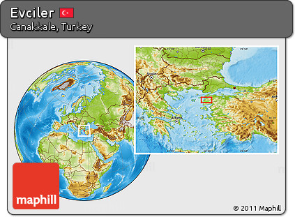 Physical Location Map of Evciler