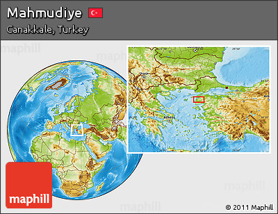 Physical Location Map of Mahmudiye