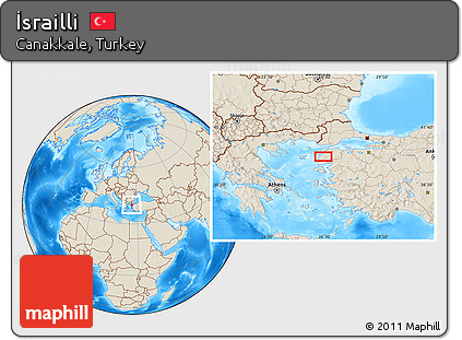 Shaded Relief Location Map of İsrailli